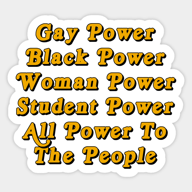 Retro 60s Protest Poster - Power to the people Sticker by ProjectBlue